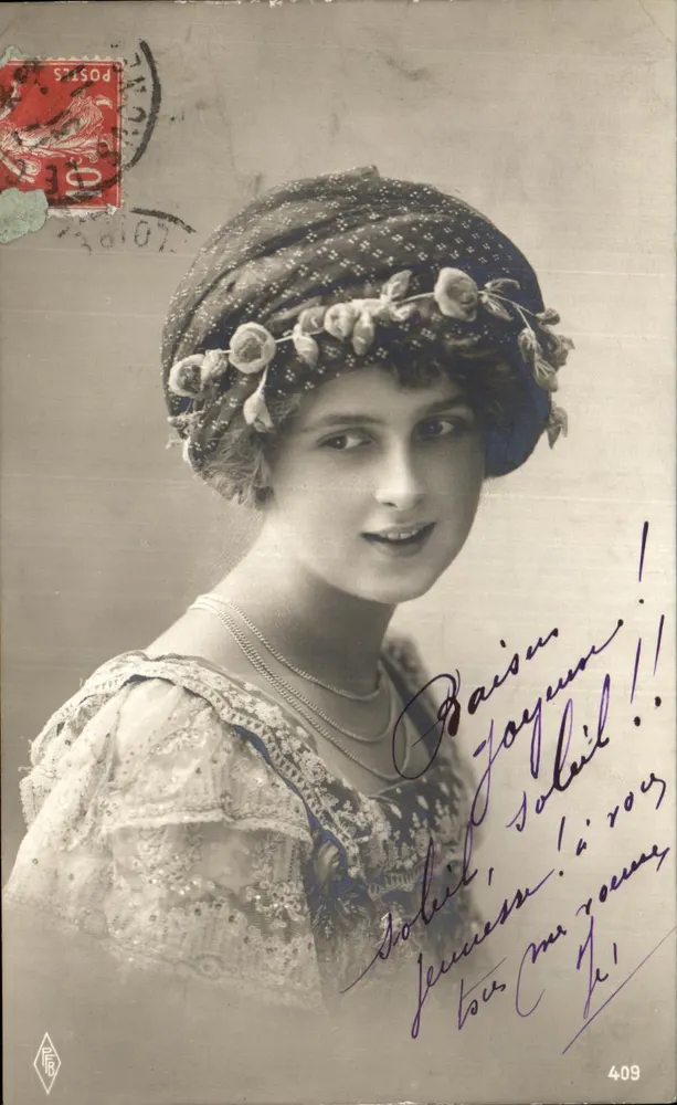 Junge Frau im dekorierten Turban — Verlag L. R. n° 409 - Vorderseite
