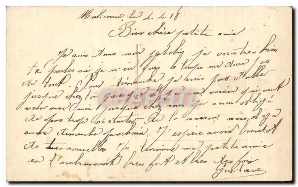 Liebendes Paar — romantische Szene — La Favorite 901 - Rückseite