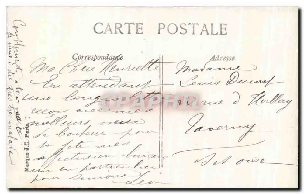 Junge Frau in grünem und rosa Kleid — Blumen — JC PARIS 2277 - Rückseite