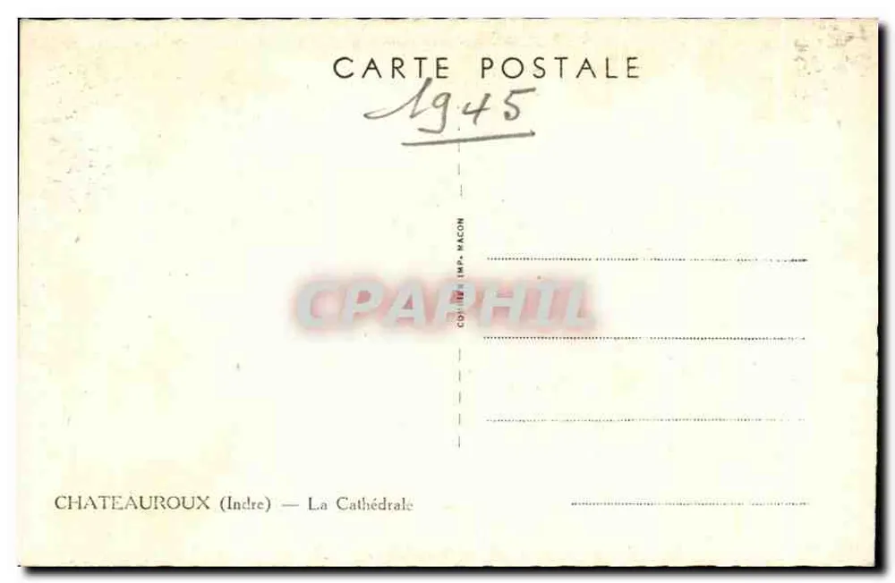 Châteauroux (Indre) — A Catedral — C. Macon - Verso