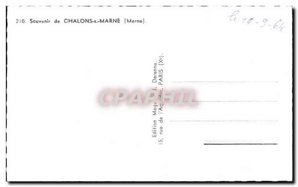 Chalons-sur-Marne — Lembrança — Edição Mage - Verso