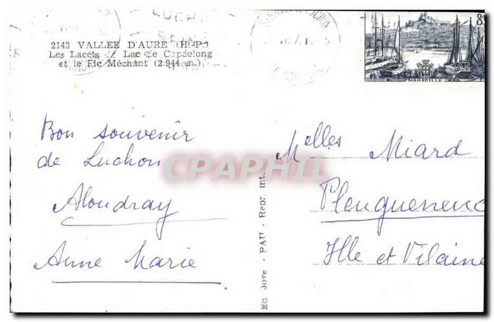 See Capdelong und der Pic Méchant — Tal der Aure (H-P) — Éd. J. Jove - Paris - Rückseite