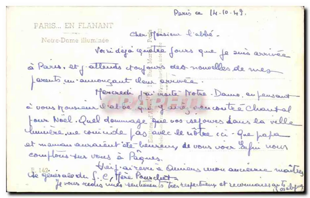 Notre-Dame de Paris — beleuchtet — Yvon, n°107 - Rückseite