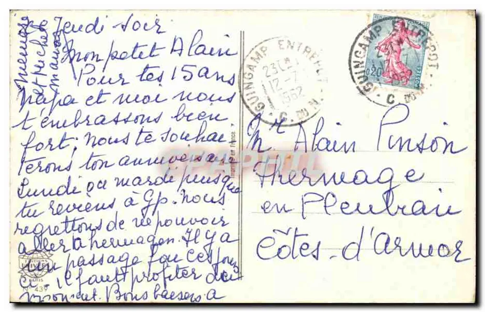 Rose und Vogel — Geburtstag — C. Vive, n°4 - Rückseite