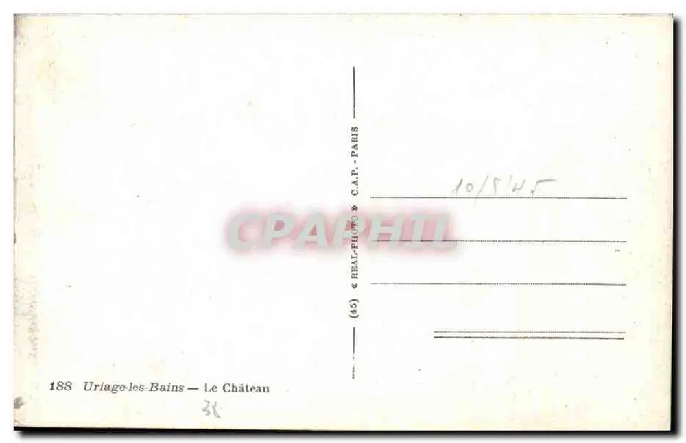 Uriage-les-Bains — O Castelo — C.A.P. Paris - Verso