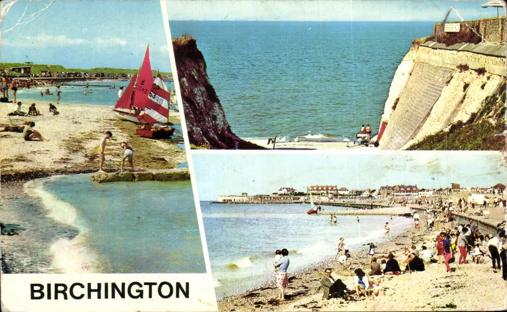 Birchington — Strand und Klippen — gedruckt von Great Britain - Vorderseite