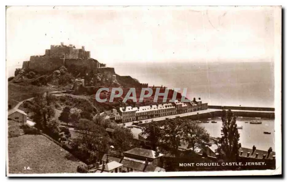 Zamek Mont Orgueil, Jersey — widok panoramiczny — B.B. London, n°14 - Awers