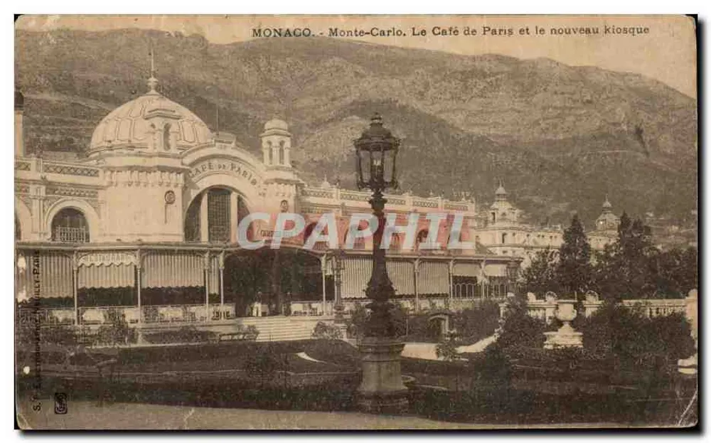 Monaco - Monte-Carlo. Der Café de Paris und der neue Kiosk — Verlag: C. P. M. (Nr. 65) - Vorderseite