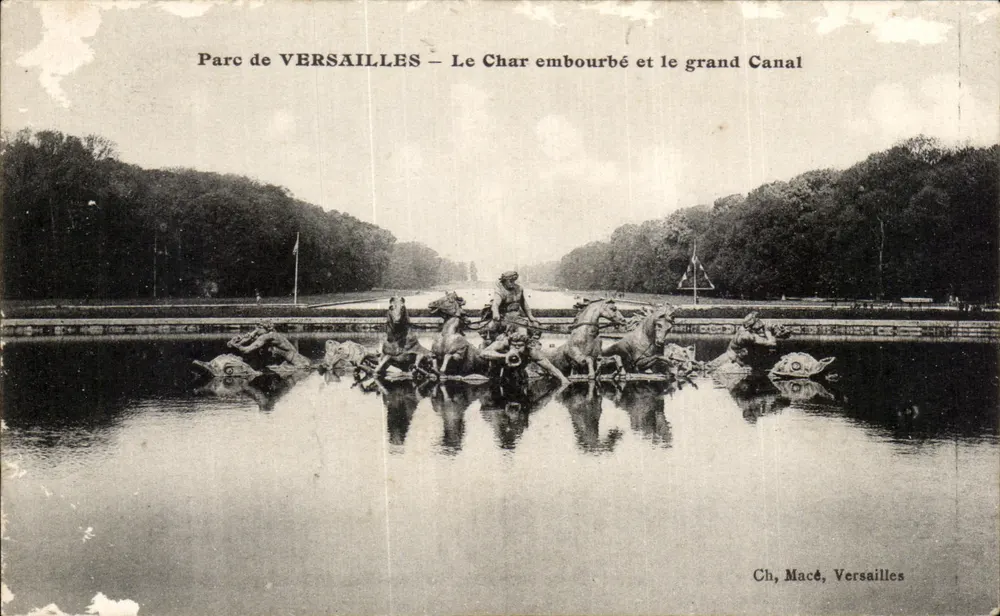 Parc de VERSAILLES — Das eingesunkene Karussell und der große Kanal — Ch, Macé, Versailles - Vorderseite