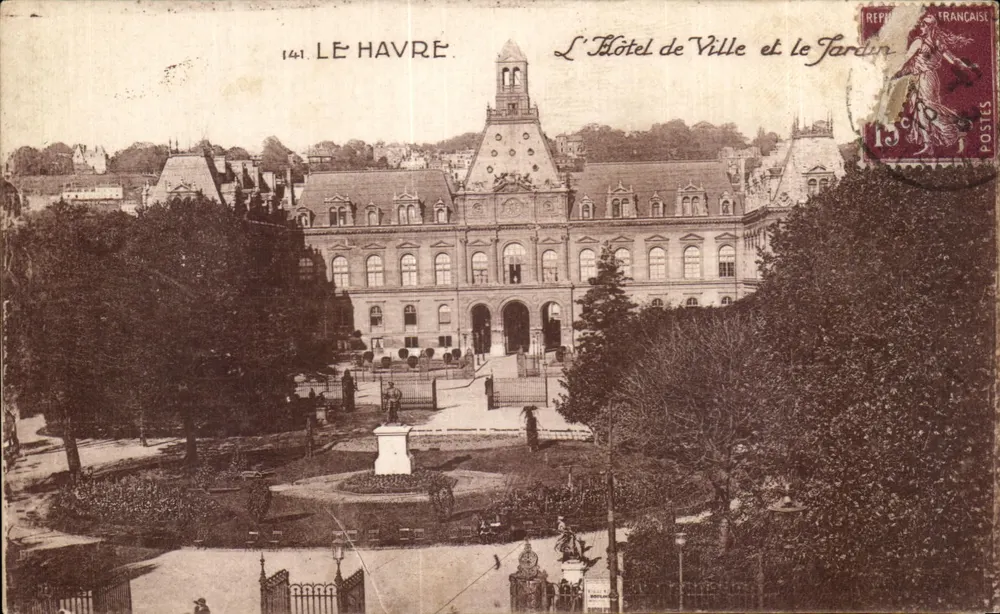 Le Havre — Das Rathaus und der Garten — Unbekannter Verlag, Nr. 144 - Vorderseite