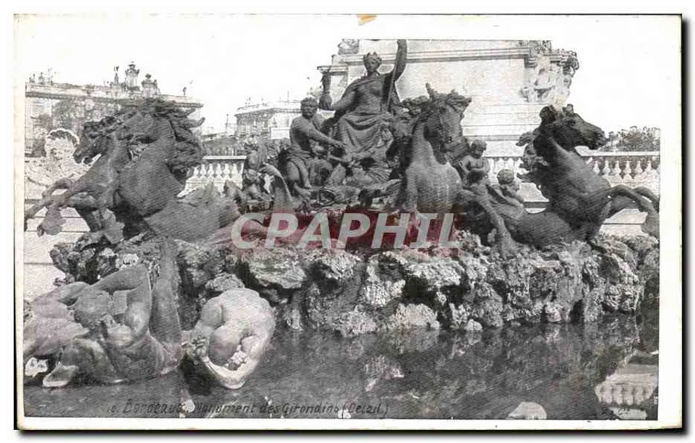 Cordoue, Monument dos Girondins (Detalhe) — detalhe escultórico da fonte — editor não visível - Frente