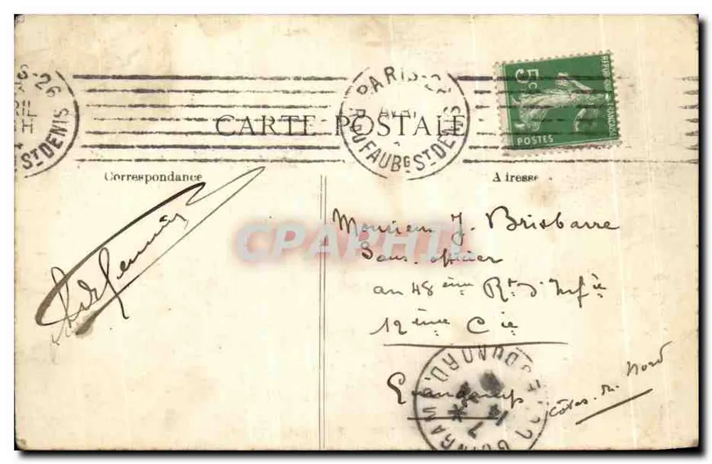 PARIS – Avenida da Ópera — Editor E.P.D. n° 4050 - Verso