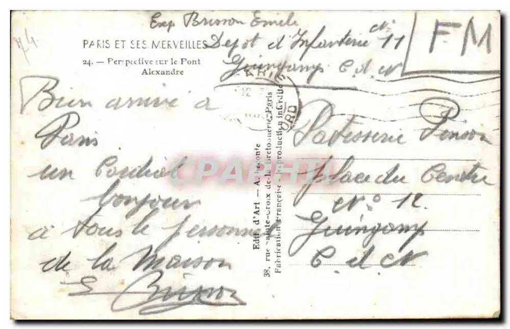 Paris — Perspektive auf den Pont Alexandre III — Verleger Guy - Rückseite