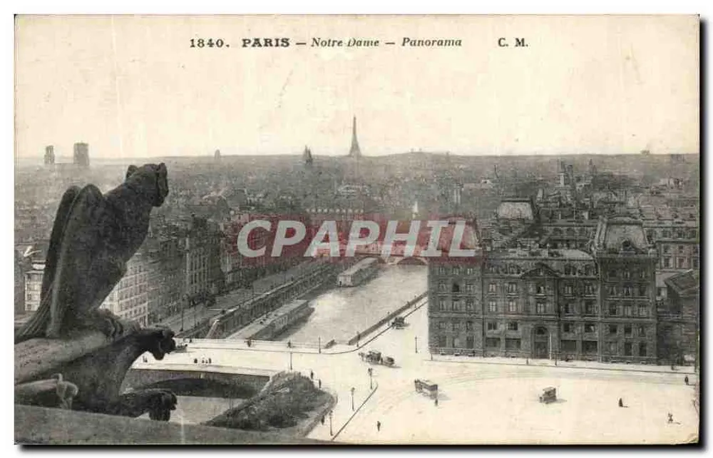 Paris - Notre-Dame - Panorama — C.M. — 1840 - Frente