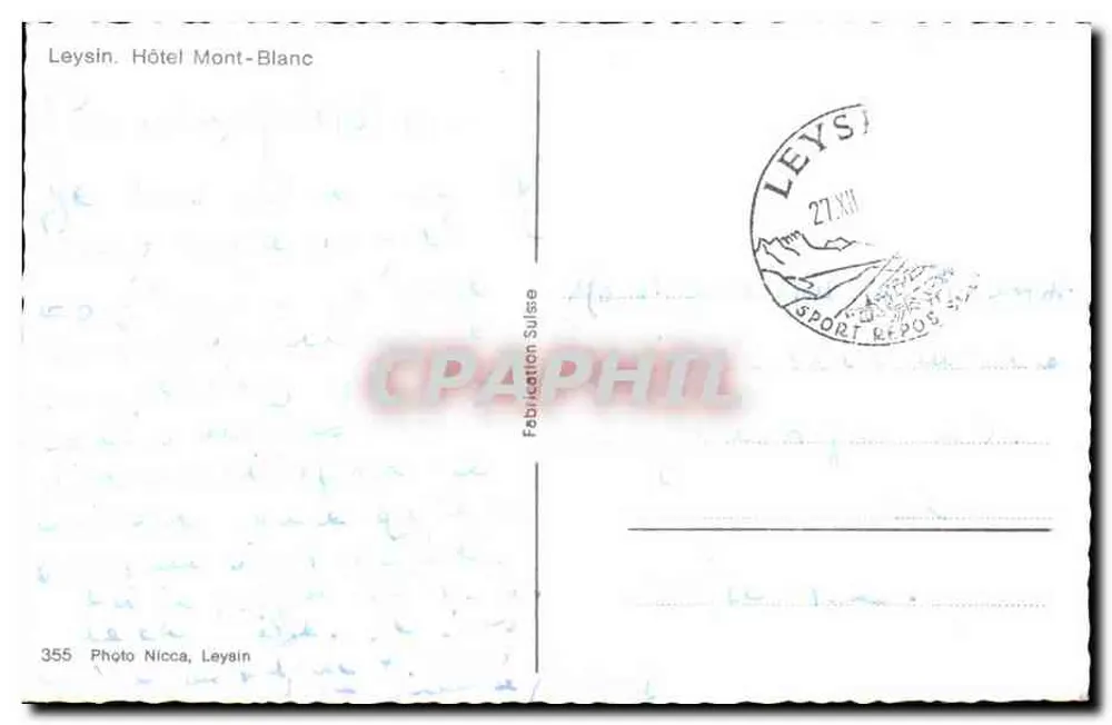 Leyssin — Hotel Mont-Blanc — Photo Nicca, Leyssin - Verso