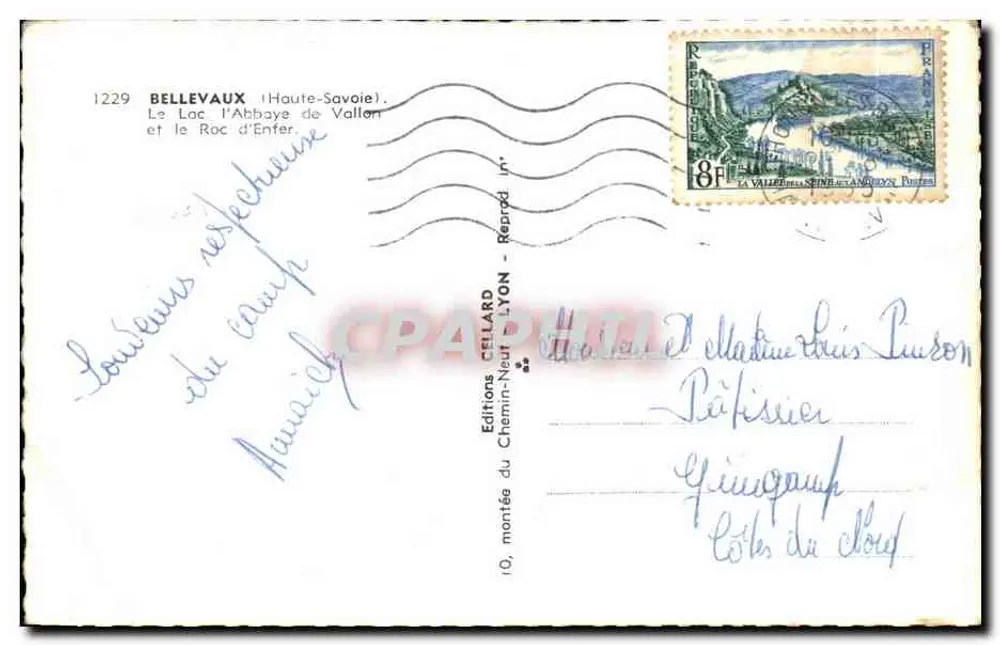 Paisagens da Saboia — Bellevaux — Edições Cellaard, Lyon - Verso