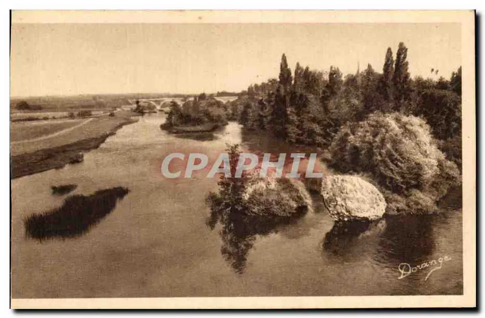 La Roche-Posay (Vienne) — Die Creuse und die Eisenbahnbrücke — Verlag R. Dorange, Tours - Vorderseite