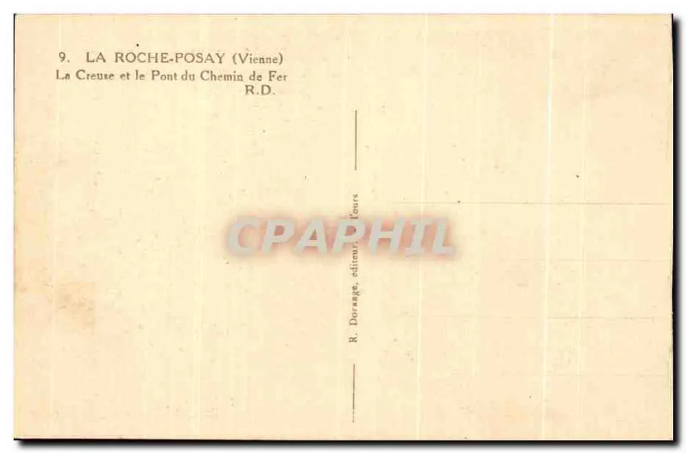 La Roche-Posay (Vienne) — Die Creuse und die Eisenbahnbrücke — Verlag R. Dorange, Tours - Rückseite