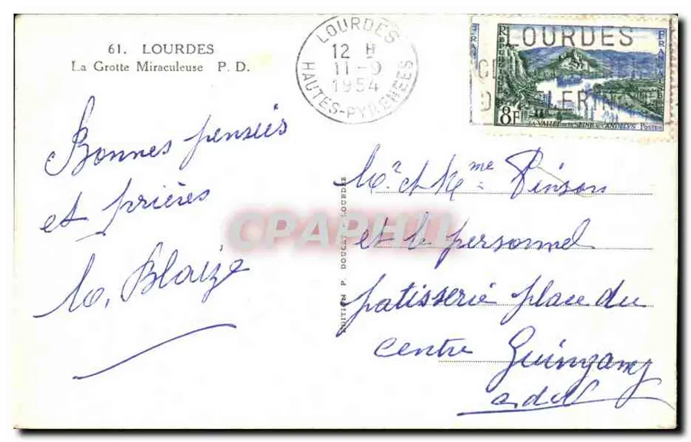 Grotta Milagrosa de Lourdes — P.D. n°61 — editor P.D. - Verso