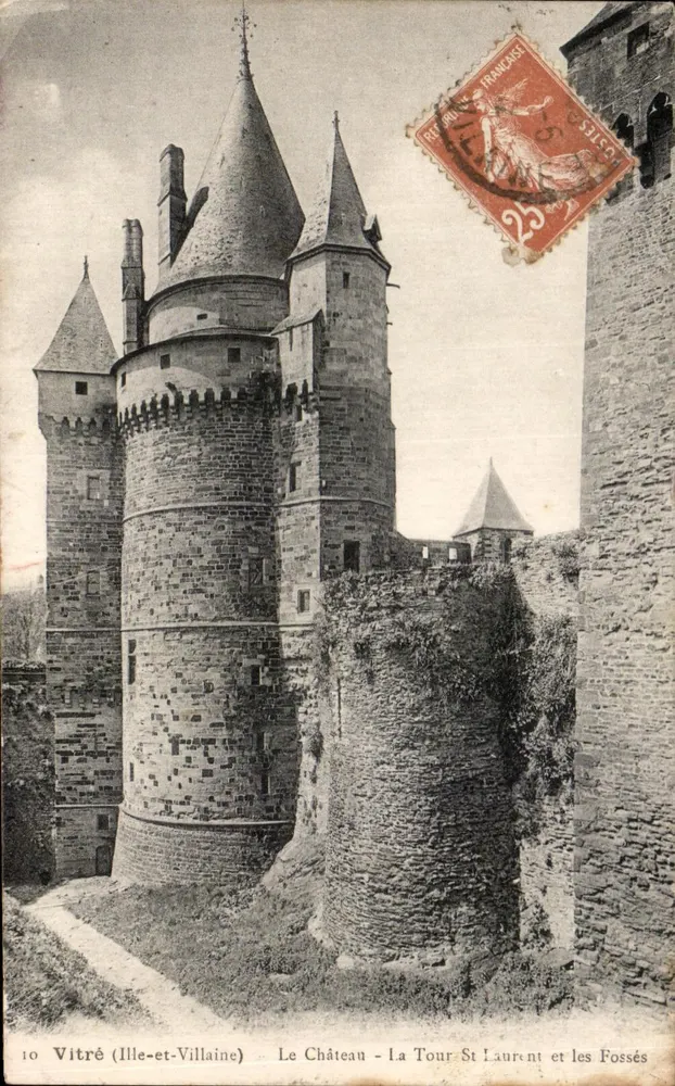 Vitré (Ille-et-Villaine) — Das Schloss - Die Saint Laurent-Turm und die Gräben — J. Morvan, Nr. 10 - Vorderseite