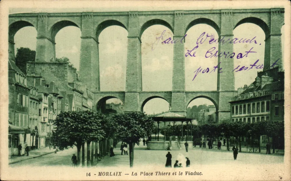 Morlaix — Place Thiers und der Viadukt — G. Artand, Verlag - Vorderseite