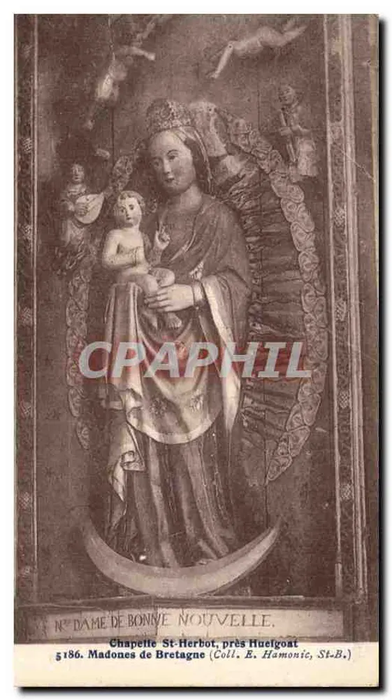 Madonna der Guten Nachricht — Kapelle St-Herbot, nahe Huelgoat — Verlag E. Hamonic, St-Brieuc, Nr. 186 - Vorderseite
