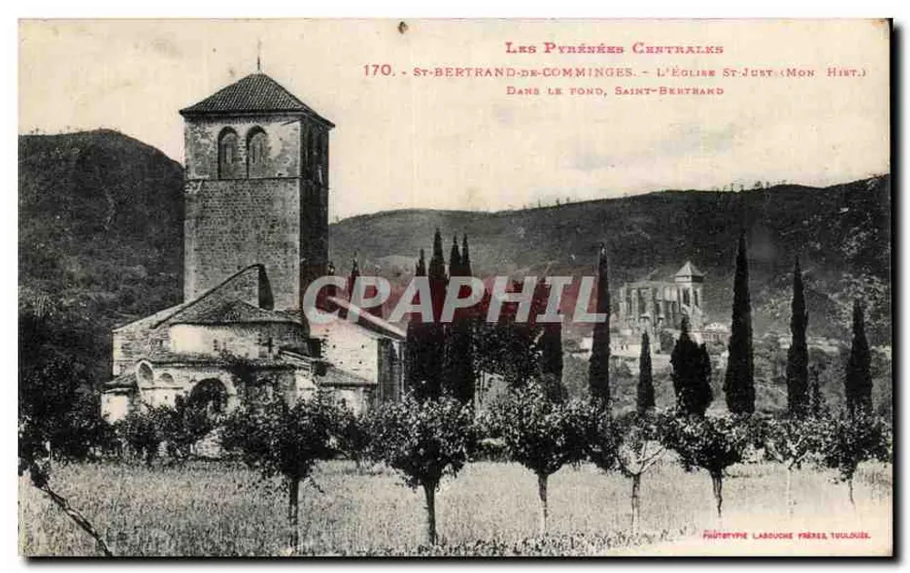 Saint-Bertrand-de-Comminges — Ansicht der Kirche Saint-Just (Meine Geschichte) — Phototypie Labouche Frères, Toulouse - Vorderseite