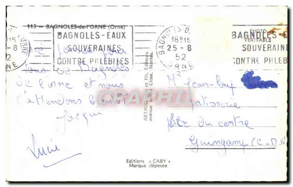 Bagnolles de l'Orne — La Tour de Bonvouloir — Éditions Gaby - Rückseite