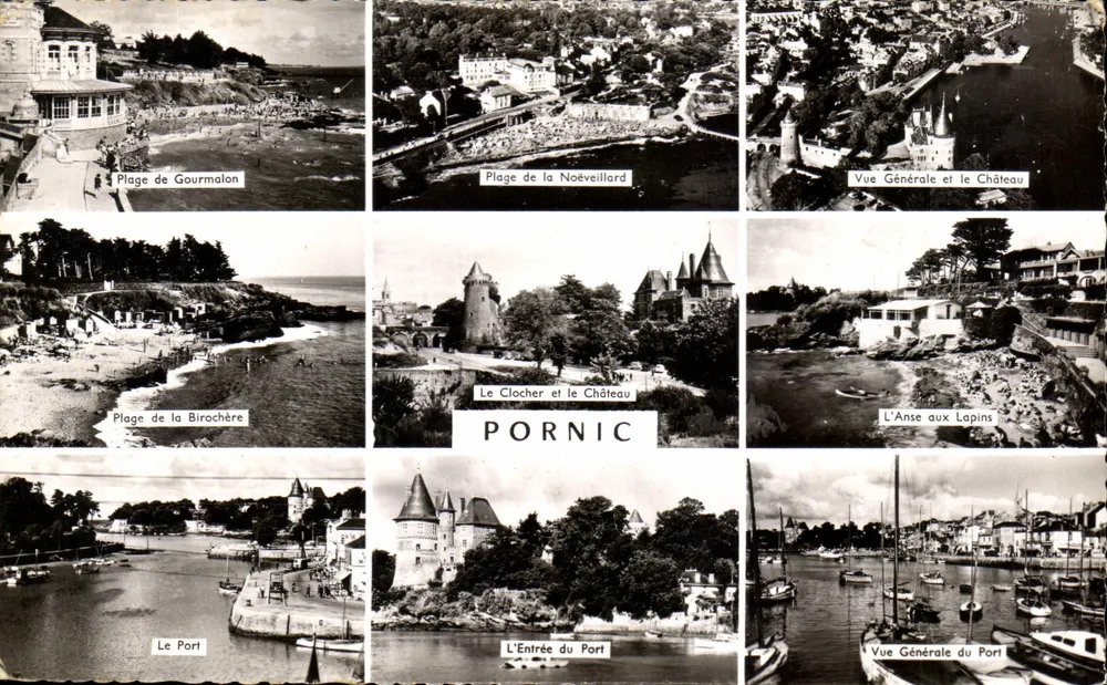 Pornic — Visão panorâmica com praias e castelo — Edições GABY - Frente
