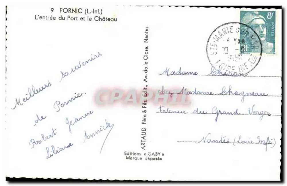 Pornic (L.-Inf.) — Ansicht des Hafeneingangs und des Schlosses — Editions Gaby - Rückseite