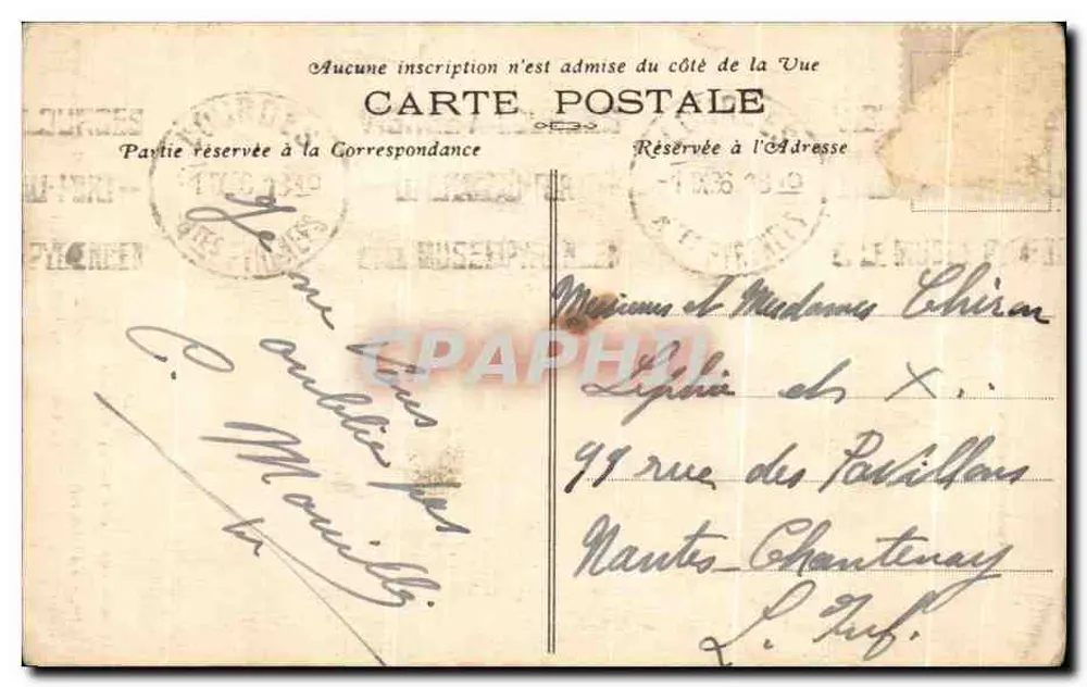 Die Kreuz und die Jungfrau — Col d'Astazou (Höhe 2970 m.) — Phototypie Marcel Delboy, Bordeaux - Rückseite