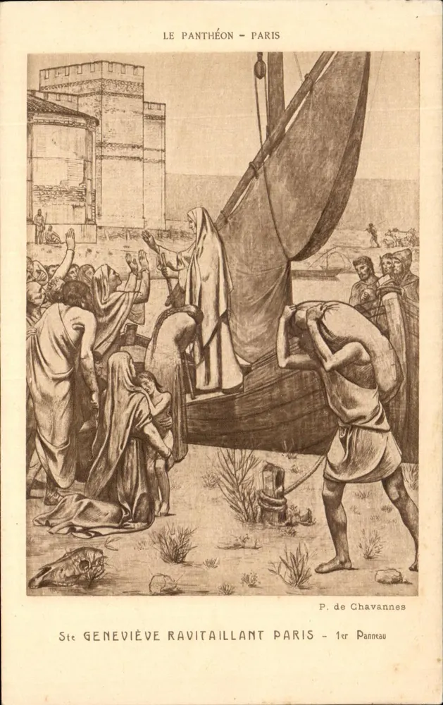Sainte Geneviève ravitaillant Paris — P. de Chavannes — 1er Panneau - Recto