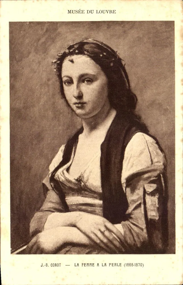 Die Frau mit dem Perlen — Musée du Louvre — Braun & Cie, Paris - Vorderseite