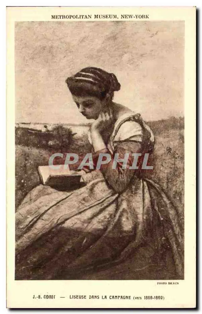J.-B. Corot — Leserin auf dem Lande (um 1868-1869) — Photo Braun - Vorderseite