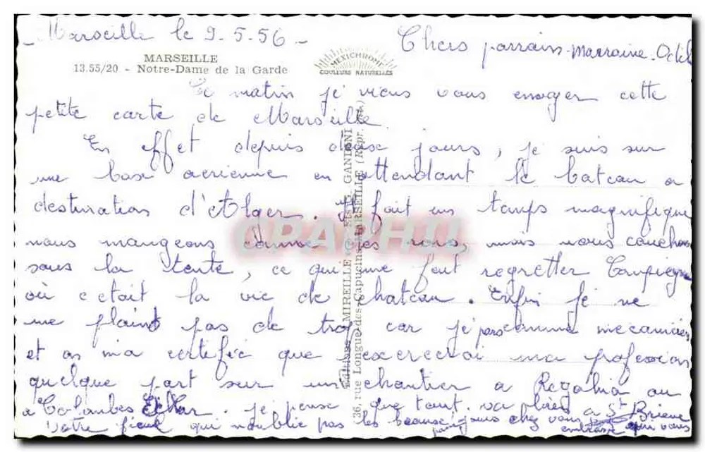 Nossa Senhora da Guarda — Marselha — Mirelle - Verso