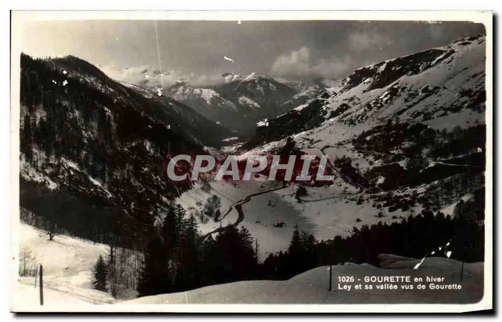 Gourette im Winter — Ley und seine Tal von Gourette aus gesehen — 1026 - Vorderseite