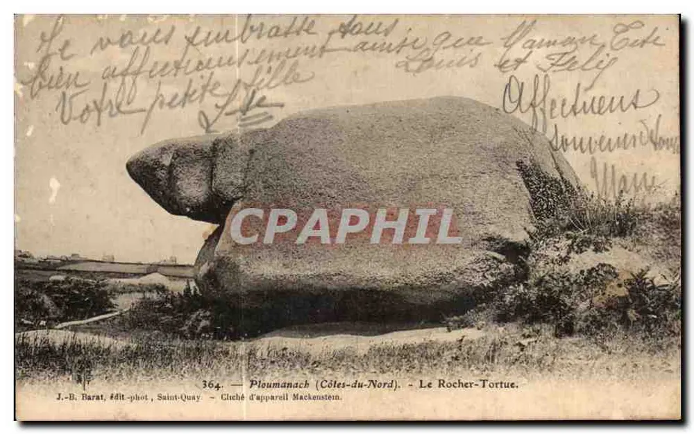 P loumanach (Côtes-du-Nord) — Le Rocher-Tortue — J.-B. Barat, edit.-phot, Saint-Quay - Frente