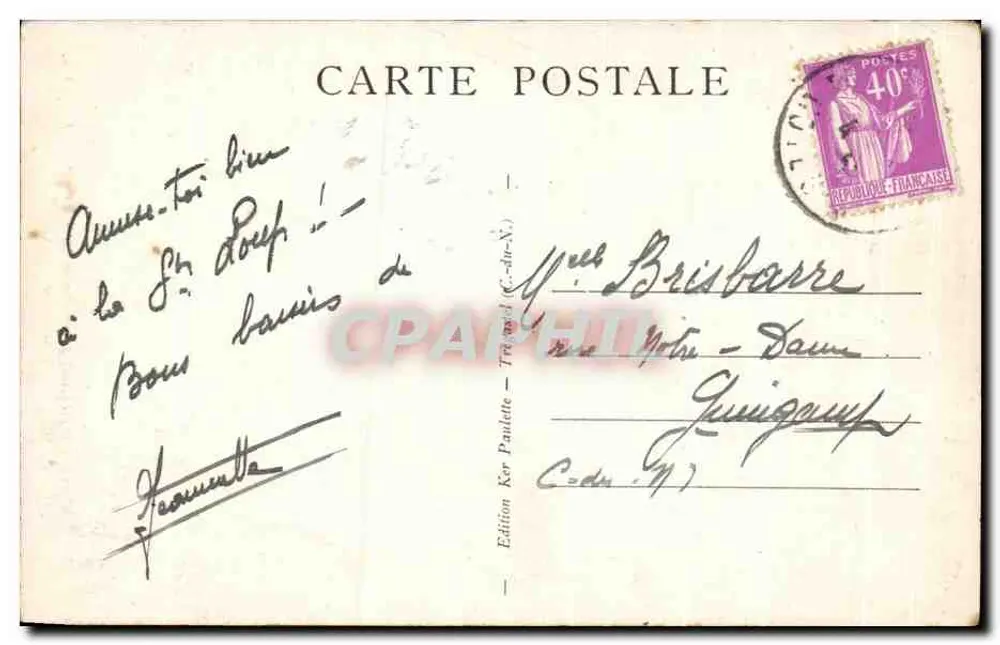 Trégastel (C.-du-N.) — Cabeça de boi (Ilha Renot) — A Bretanha pitoresca - Verso