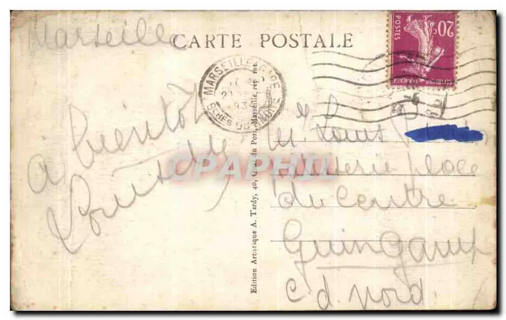 Marseille - Notre-Dame de la Garde und das Schloss If - A.T. - Éditions Artistique A. Tardy - Rückseite