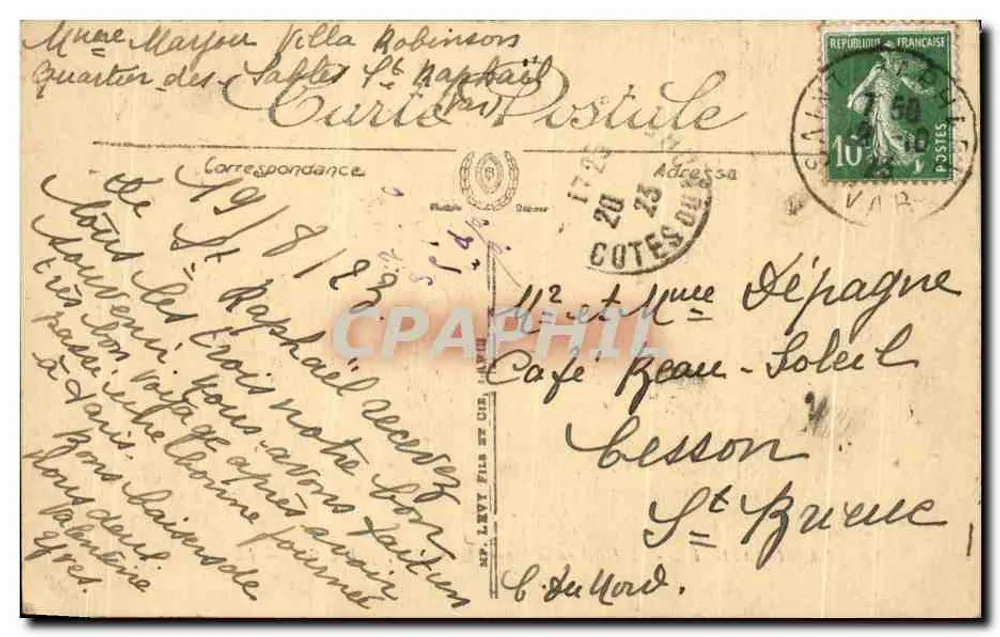 Saint-Raphaël — O Hotel de la Plage — L. Rouberi, D.P.L.G. - Verso