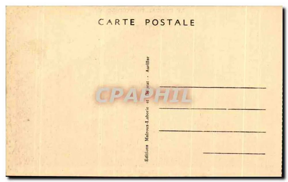 O Cantal pitoresco — Um glaciar no Col de Rombière — Éditions Malroux-Laborie et Dujarrat - Aurillac - Verso