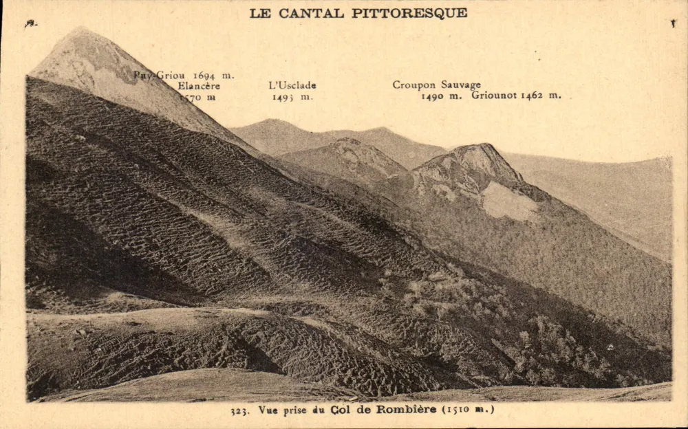O Cantal pitoresco — Vista tirada do Gol de Rombière (1510 m.) — Malreux-Laborie e Delprat, Aurillac - Frente