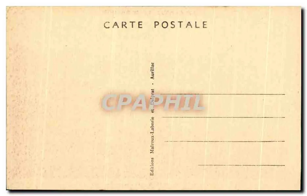 O Cume do Plomb-du-Cantal — 1858 m. — Editor: Malcous-Laborie et Delprat, Aurillac - Verso