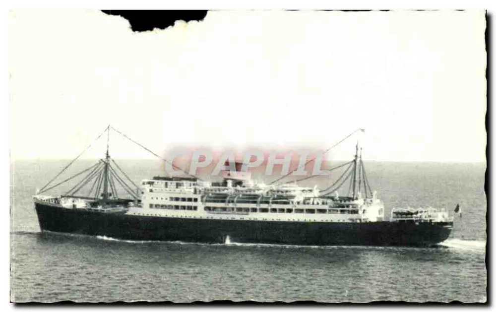 Paquebot "Général Leclerc" — vue en mer — éditeur Compagnie Maritime des Chargeurs Réunis - Frente