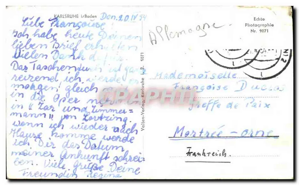 Karlsruhe — Orte und Denkmäler — Yelten-Verlag, Nr. 9071 - Rückseite