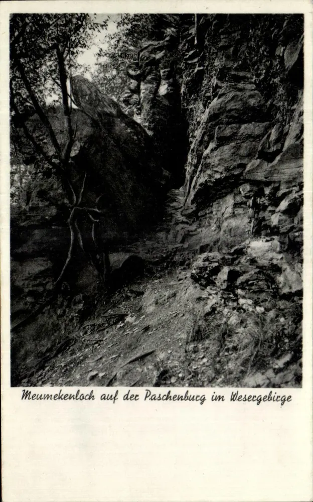 Meumekenloch auf der Paschenburg im Wesergebirge — Arthur Hachmeister, Rinteln, N° 6224 41 - Vorderseite