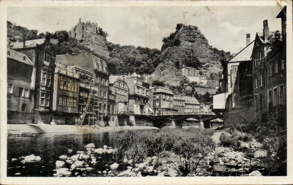 Oberstein a. d. Nahe — Felsenkirche und Burg — Hans F. Martin, Spezialverlag Frankfurt a/M. - Vorderseite