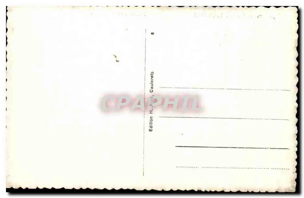 O Col do Tourmalet — descida para Barèges — Edição H. Rius, Cauterets - Verso