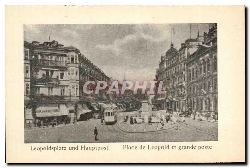 Place de Leopold und große Post — Place Leopoldsplatz und Hauptpost — Verlag nicht sichtbar - Vorderseite