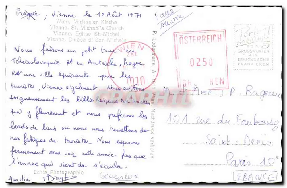 Viena I. Portão da Cidadela Michaeler — vista da Igreja Michaeler — editor Loden-Pl. n° 50415 H - Verso